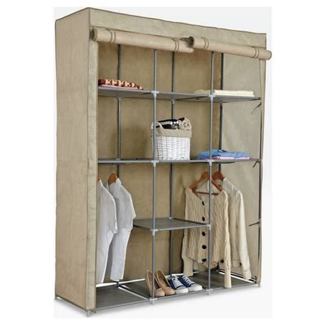 argos home dbl modular metal framed fabric wardrobe jute|Argos Metal Wardrobes for sale .